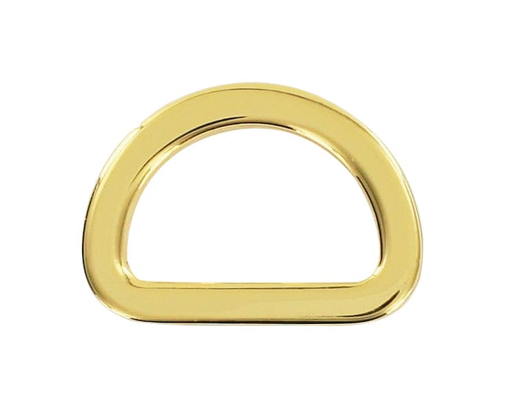 Ohio Travel Bag Rings & Slides 3/4" Shiny Gold, Flat Cast D Ring, Zinc Alloy-PK5, #P-2562-GOLD P-2562-GOLD