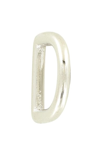 Ohio Travel Bag Rings & Slides 3/4" Shiny Nickel, Solid D Ring, Solid Brass, #P-1337-SBN P-1337-SBN