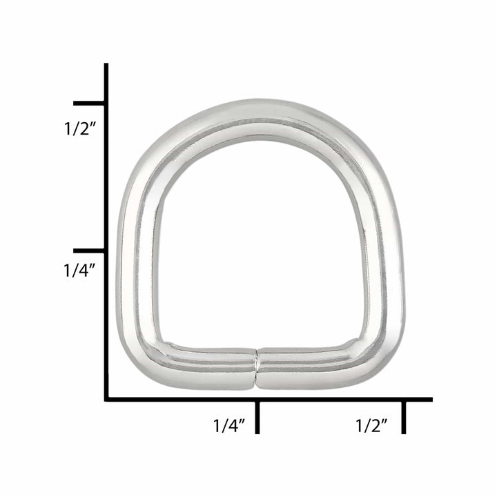 Ohio Travel Bag Rings & Slides 3/8" Nickel, Split D Ring, Steel, #P-2116-NP P-2116-NP