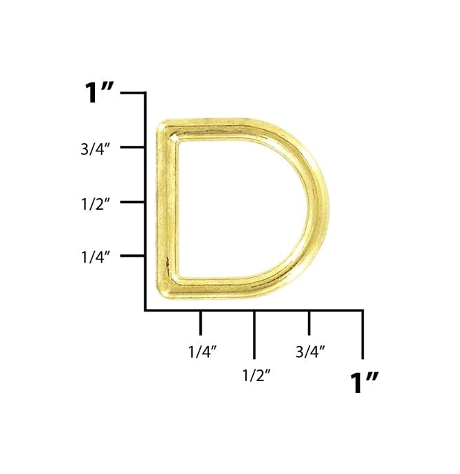 Ohio Travel Bag Rings & Slides 5/8" Brass, Cast D-Ring, Zinc Alloy, #D-302-BP D-302-BP
