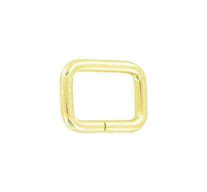 Ohio Travel Bag Rings & Slides 5/8" Brass Plate, Split Rectangular Ring, Steel, #C-25-5-8-BP C-25-5-8-BP