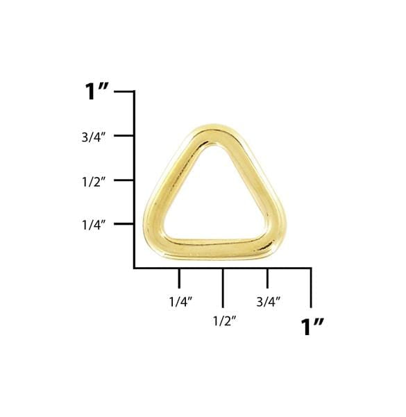 Ohio Travel Bag Rings & Slides 5/8" Gold,  Flat Triangle, Zinc Alloy, #P-3031-GOLD P-3031-GOLD