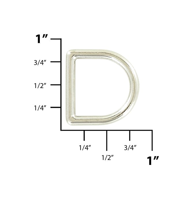 Ohio Travel Bag Rings & Slides 5/8" Nickel, Cast D-Ring, Zinc Alloy, #D-302-NP D-302-NP