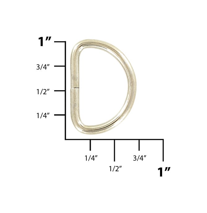 Ohio Travel Bag Rings & Slides 5/8" Nickel, Split D Ring Light, Steel, #D-103-NP D-103-NP