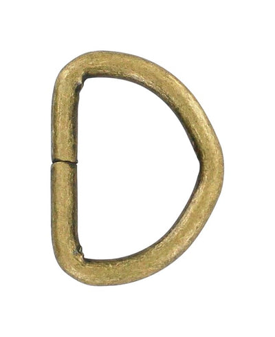 Ohio Travel Bag Rings & Slides 7/8" Antique Brass, Split D-Ring, Steel, #D-106-ANTB D-106-ANTB