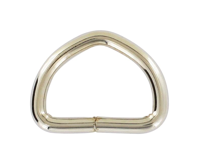 Ohio Travel Bag Rings & Slides 7/8" Shiny Nickel, Split D-Ring,Steel, #D-106-NP D-106-NP
