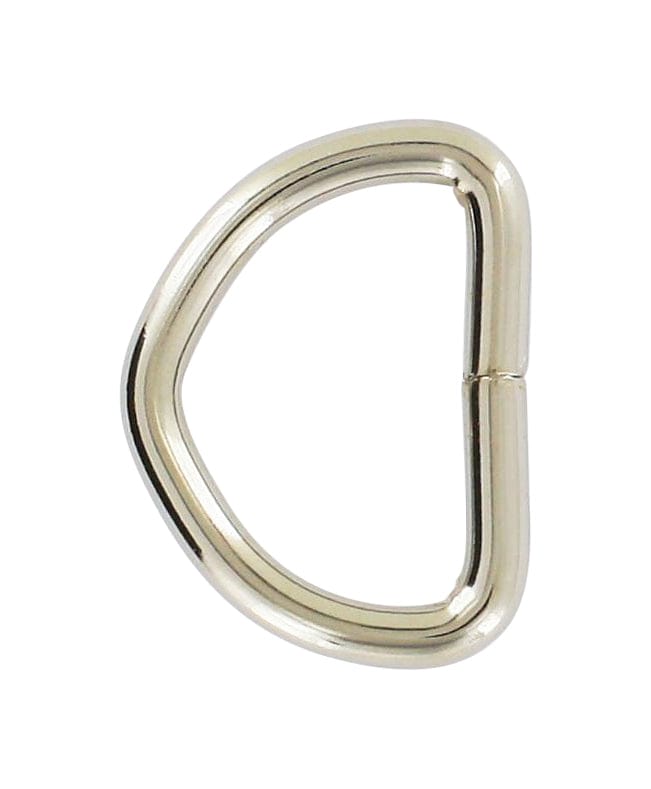 Ohio Travel Bag Rings & Slides 7/8" Shiny Nickel, Split D-Ring,Steel, #D-106-NP D-106-NP