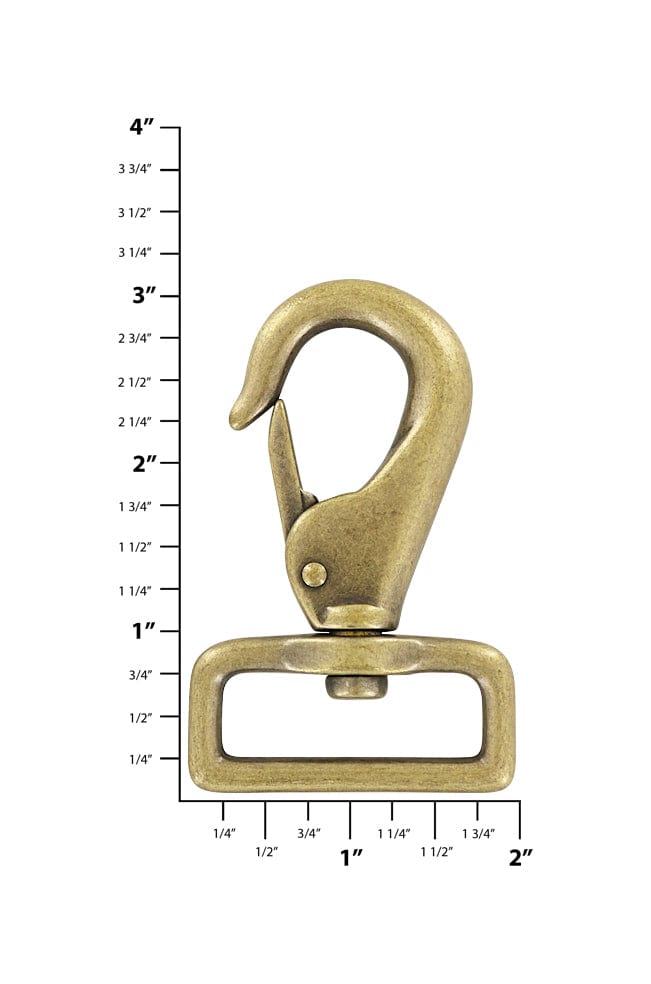 Ohio Travel Bag Swivel Snaps 1 1/2" Antique Brass, Lever Swivel Snap Hook, Zinc Alloy, #P-2902-ANTB P-2902-ANTB