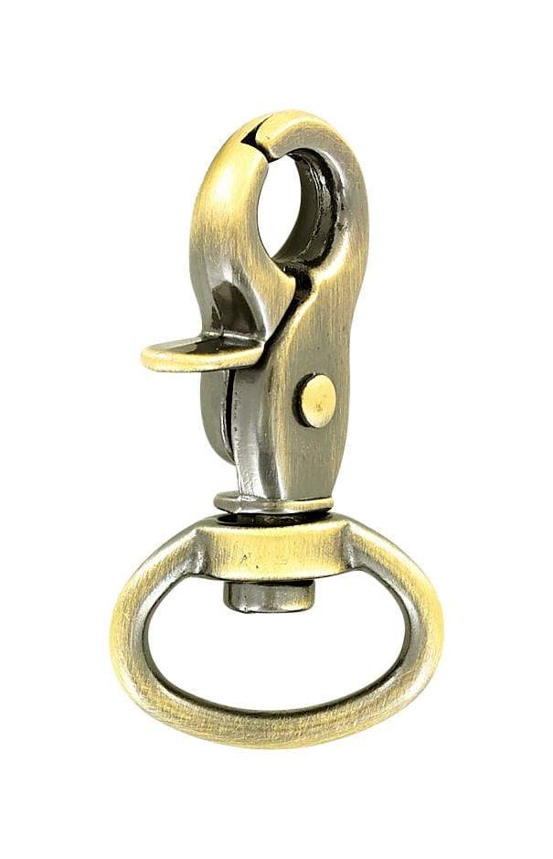 Ohio Travel Bag Swivel Snaps 1/2" Antique Brass, Trigger  Swivel Snap Hook, Zinc Alloy, #P-2827-ANTB P-2827-ANTB