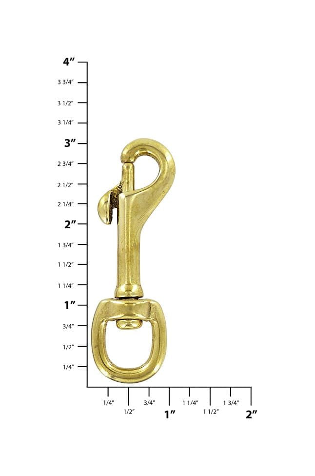 Ohio Travel Bag Swivel Snaps 1/2" Brass,  Bolt Swivel Snap Hook, Solid Brass, #P-1396 P-1396