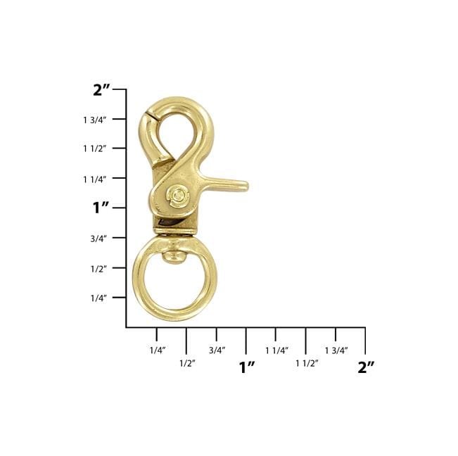 Craft County Brass Trigger Clip Swivel Snap Hooks – Packs of 2 – for  Leathercrafts, Dog Leads, and Purses (1/2 Inch (Square))