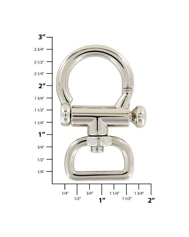 1 Nickel, Artisan Swivel Snap Hook with Pull Release Bar, Zinc Alloy, #P-2730-NIC