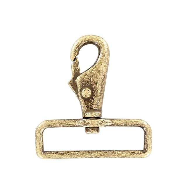 Swivel Spring Snap Hook in Antique Brass