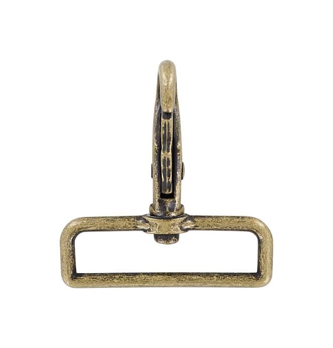 2 Antique Brass, Lever Swivel Snap Hook, Zinc Alloy-PK4, #P-2027-ANTB