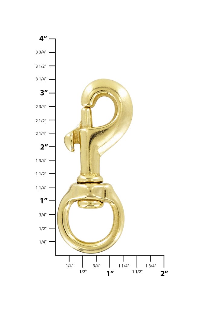 3/4 Brass, Bolt Swivel Snap Hook, Solid Brass-PK4, #P-1441