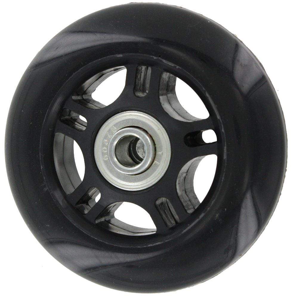 Ohio Travel Bag Wheels & Feet 80mm Black, Ball Bearing Inline Skate Wheel, Plastic, #L-3805 L-3805