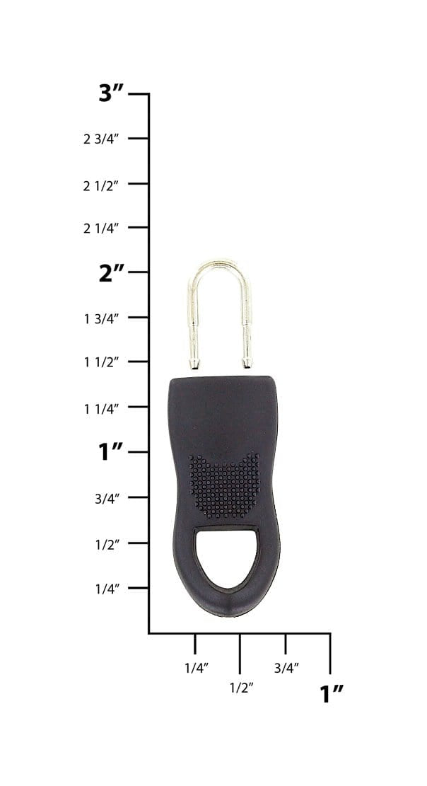 Ohio Travel Bag Zippers 1 3/8" Black, Large Zipper Fixer, Plastic, #ZF-2 ZF-2
