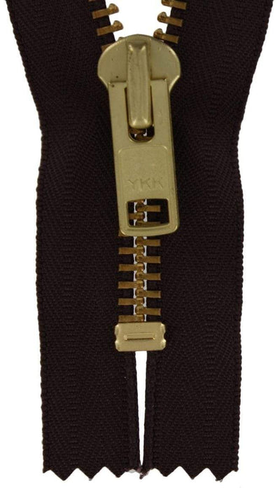 Ohio Travel Bag Zippers #10, 10"inch, Brown with Brass Teeth, Closed End Zipper, Nylon, #9CEB-10-BRO 9CEB-10-BRO