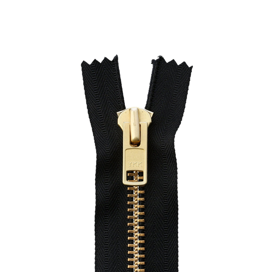 Ohio Travel Bag Zippers #10, 12"inch, Black with Brass Teeth, Closed End Zipper, Nylon, #9CEB-12-BLK 9CEB-12-BLK