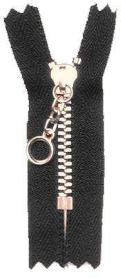 Ohio Travel Bag Zippers 10" Handbag Zipper, Black w/ Brass Teeth, #451-10-BLK-BRS 451-10-BLK-BRS