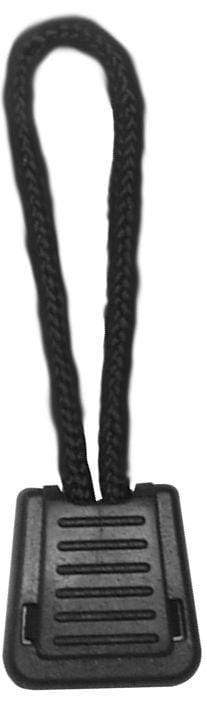 Ohio Travel Bag Zippers 2 1/4" Black, Zipper Pull With Cord, Plastic, #C-1749 C-1749
