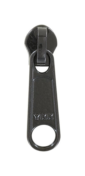 YKK #10 Black, Long Tab Semi-Swivel Slider, Zinc Alloy, #10C-1-BLK