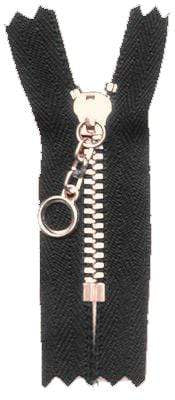 Ohio Travel Bag Zippers #4 Handbag Zipper, 7" Black w/ Brass Teeth, #451-7-BLK-BRS 451-7-BLK-BRS