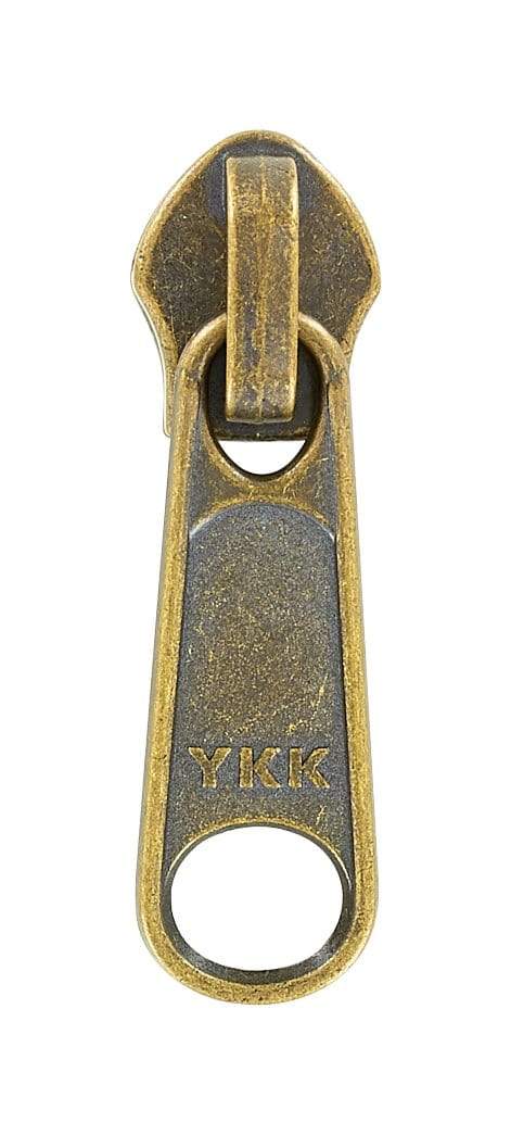 #5 Antique Brass, YKK Auto Lock Slider, Zinc Alloy, #5M-5-ANTB
