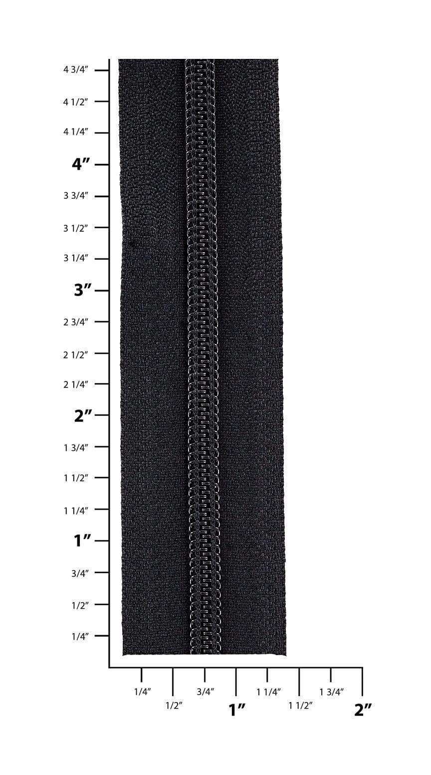 Ohio Travel Bag Zippers #5 Black with Black, YKK Zipper Chain, Zinc Alloy, #5CN-BLK 5CN-BLK