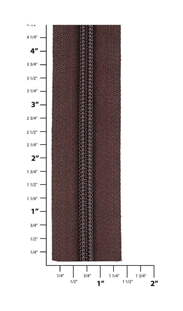 Ohio Travel Bag Zippers #5 Brown with Brown, YKK Zipper Chain, Zinc Alloy, #5CN-BRO 5CN-BRO