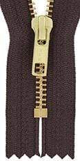 Ohio Travel Bag Zippers #6, 12"inch, Brown with Brass Teeth, Closed End Zipper, Nylon, #6CEB-12-BRO 6CEB-12-BRO