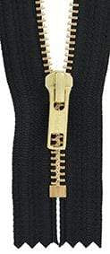Ohio Travel Bag Zippers #6, 16"inch, Black with Brass Teeth, Closed End Zipper, Nylon, #6CEB-16-BLK 6CEB-16-BLK