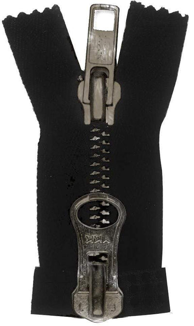 Ohio Travel Bag Zippers #6 2-Way Bomber Zipper 30in Black With Antique Brass Teeth, #6BTW-30-BLK 6BTW-30-BLK