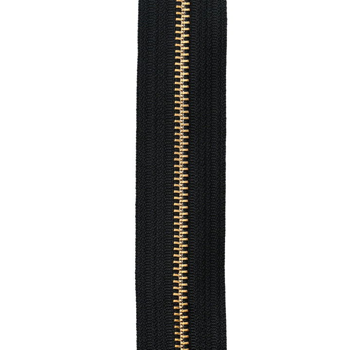 Ohio Travel Bag Zippers #6, 8"inch, Black with Brass Teeth, Closed End Zipper, Nylon, #6CEB-8-BLK 6CEB-8-BLK
