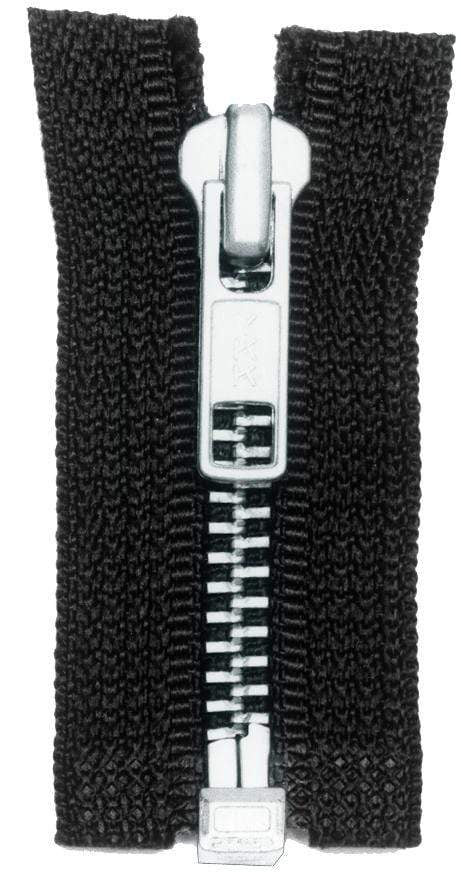 Ohio Travel Bag Zippers #6 Jacket Zipper 20in Black With Aluminum, #6JK-20-BLK-N 6JK-20-BLK-N