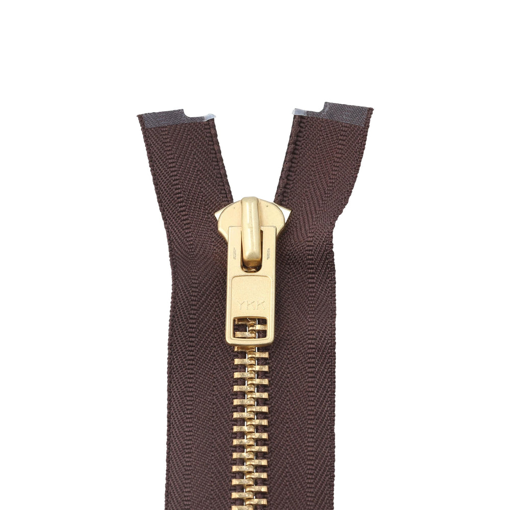 Ohio Travel Bag Zippers #9 Jacket Zipper 20in Brown With Brass, #9JK-20-BRO-B 9JK-20-BRO-B