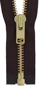 Ohio Travel Bag Zippers #9 Jacket Zipper 24in Brown With Brass, #9JK-24-BRO-B 9JK-24-BRO-B