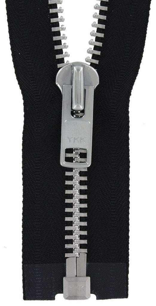 Three-Pack YKK 22.5 x 1.5 #10 Brass Open-End Zippers - Black - Use for  sail covers, canvas enclosures, jib luff sleeves, jackets, and much more!